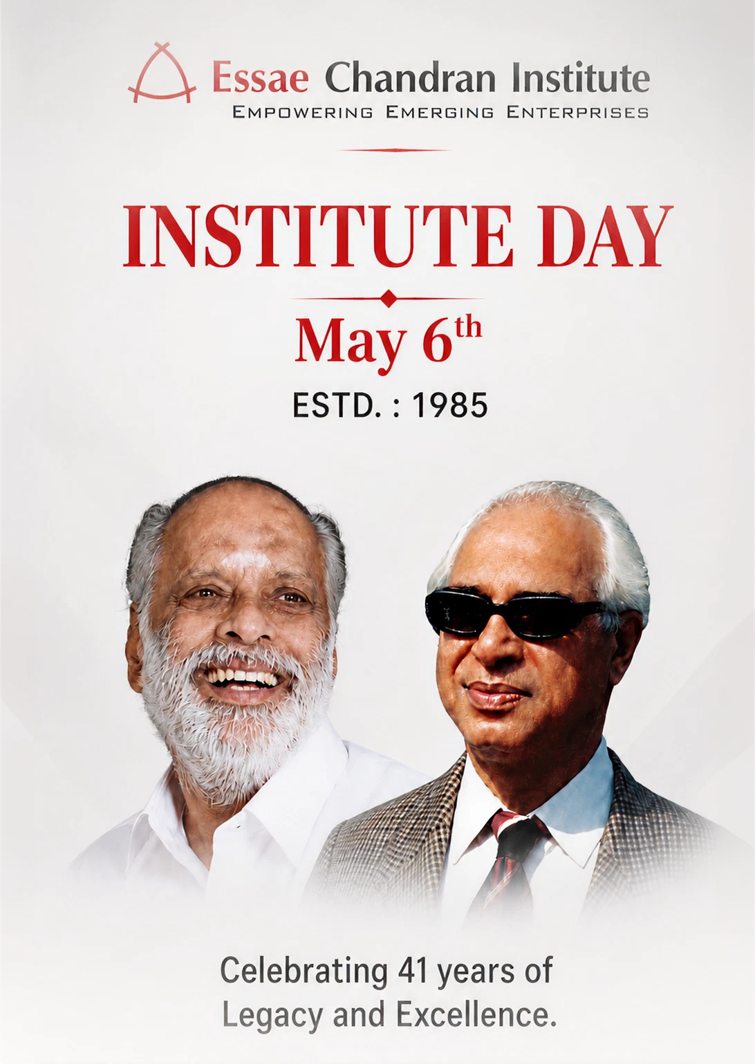 Essae Chandran Institute - Institute Day, May 6th, Celebrating 41 years
